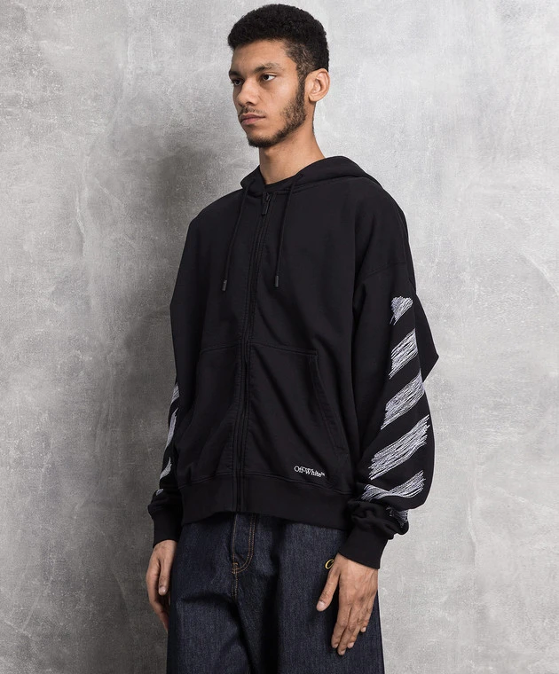 Off-White Black Sports Jacket With Contrasting Embroidery 3 Off-White Black Sports Jacket With Contrasting Embroidery - Image 3