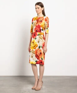 Dolce & Gabbana Peony Print Dress -Summer Fashion Clothing 019a00e1 a8ec 4a65 a227 56cb34d56a81