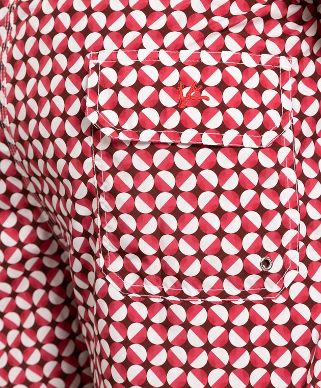 Burgundy Printed Swim Shorts 5 Burgundy Printed Swim Shorts - Image 5