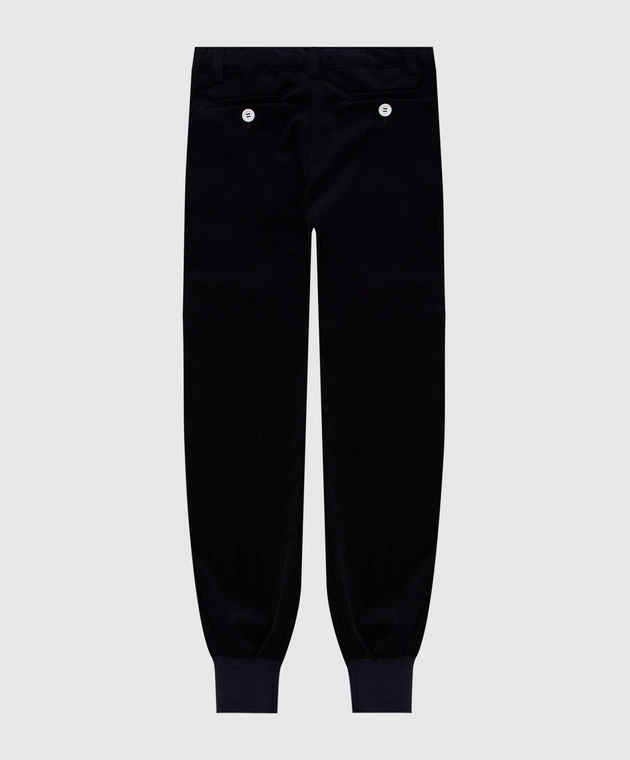 Children's Dark Blue Velor Joggers 2 Children's Dark Blue Velor Joggers - Image 2