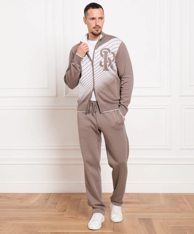 Brown Sweatpants With A Logo Pattern 2 Brown Sweatpants With A Logo Pattern - Image 2