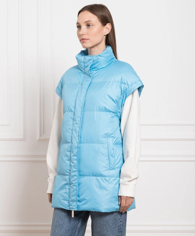 Blue Quilted Vest 3 Blue Quilted Vest - Image 3