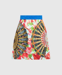 Dolce & Gabbana Blue Printed Skirt