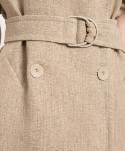 Max Mara Beige Double-breasted Linen Trench Coat 9 Max Mara Beige Double-breasted Linen Trench Coat -Summer Fashion Clothing 045db5e3 83cd 4024 9ecb 28356a61460b