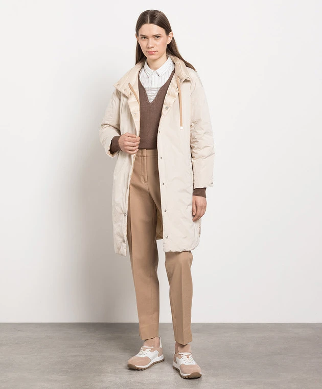 Peserico Beige Two-sided Down Jacket With Monil Chain 2 Peserico Beige Two-sided Down Jacket With Monil Chain - Image 2