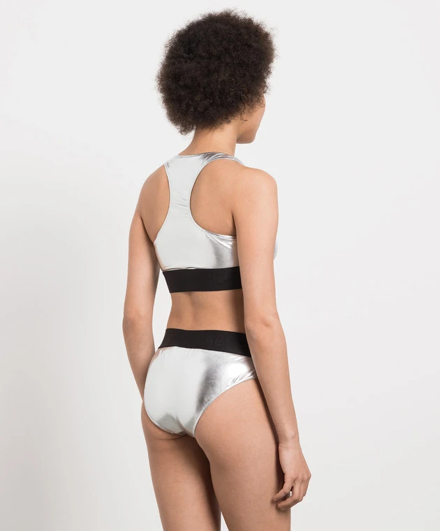 Dolce & Gabbana Silver Swimsuit With Logo 4 Dolce & Gabbana Silver Swimsuit With Logo - Image 4