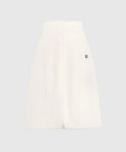 Dolce & Gabbana Beige Wool Tweed Skirt With DG Logo