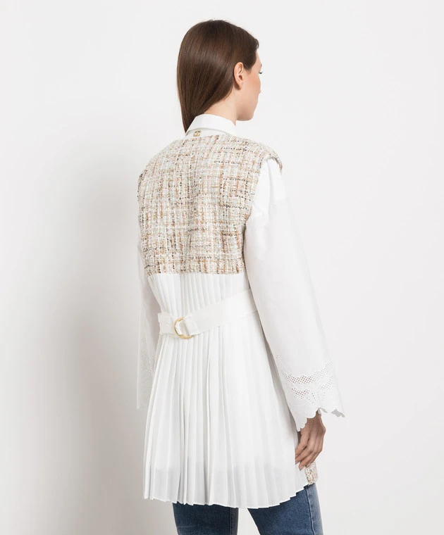 Beige Tweed Vest With Sequins 4 Beige Tweed Vest With Sequins - Image 4