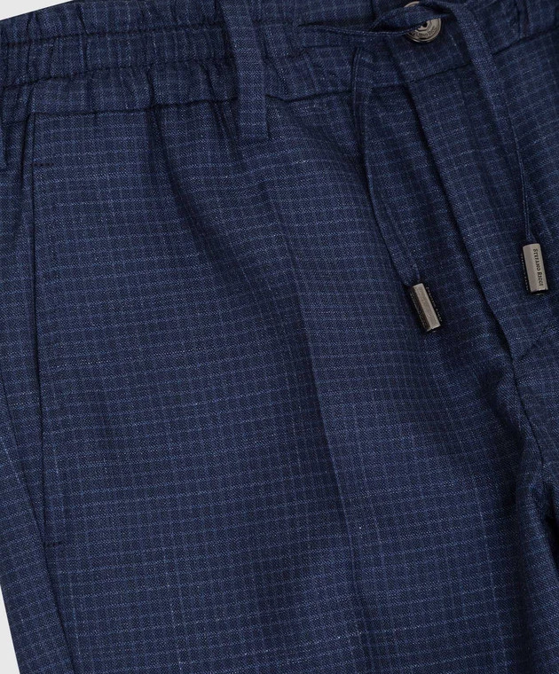 Checked Wool, Silk And Linen Children's Trousers 3 Checked Wool, Silk And Linen Children's Trousers - Image 3