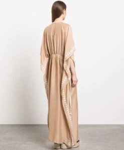 TWINSET Brown Maxi Dress With Embroidery -Summer Fashion Clothing 0724554a 5b49 48f5 873b 2e27fe93e4f6