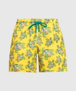 Vilebrequin Mahina Yellow Printed Swimming Shorts