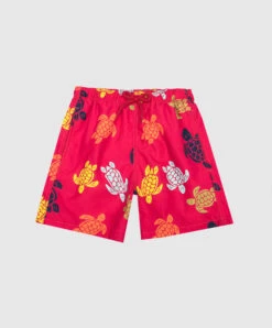 Vilebrequin Children's Red Jim Swimming Shorts In A Print