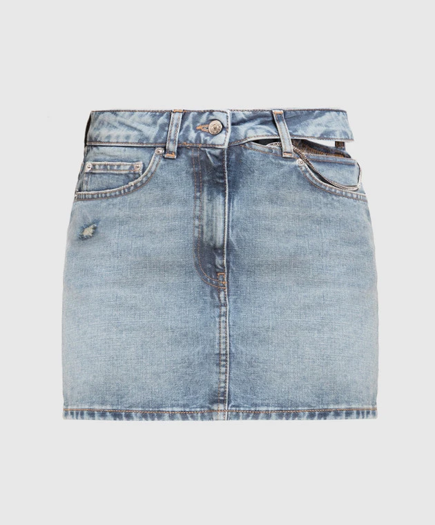 Dondup Blue Denim Mini Skirt With A Frayed Effect 1 Dondup Blue Denim Mini Skirt With A Frayed Effect