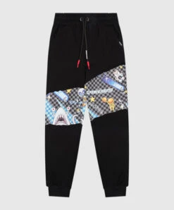 SPRAYGROUND Children's Black Joggers With Andre Tokio Bubble Print