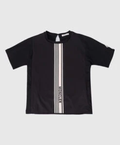 Children's Black T-shirt With Logo Print