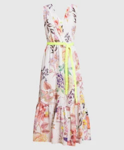 White Dress In Floral Print