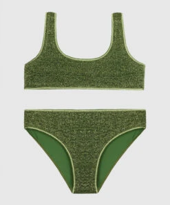 OSEREE Children's Green Swimsuit Bra Sporty With Lurex