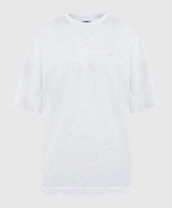 Gray Melange T-shirt With Logo