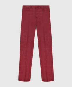 Children's Red Pants Made Of Wool, Silk And Linen