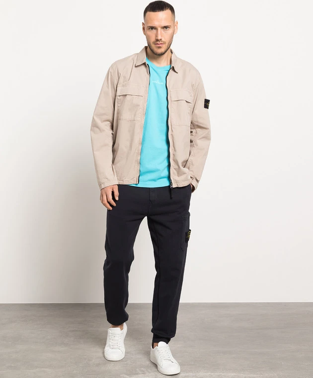 Stone Island Blue T-shirt With Logo Print 2 Stone Island Blue T-shirt With Logo Print - Image 2