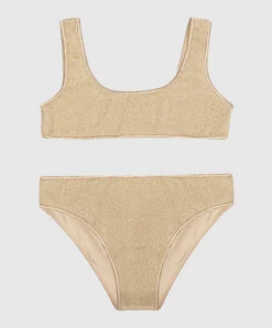 OSEREE Children's Beige Swimsuit Bra Sporty With Lurex