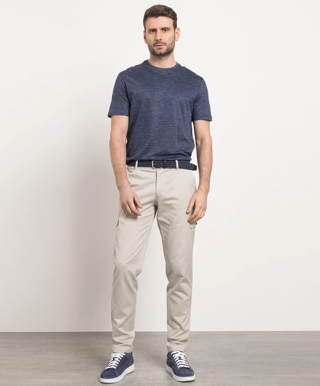 Blue Melange Linen T-shirt 2 Blue Melange Linen T-shirt - Image 2