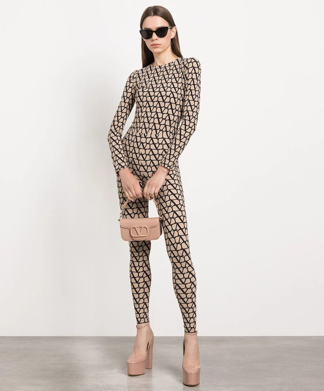 Valentino Beige Leggings In Toile Iconographe Print 2 Valentino Beige Leggings In Toile Iconographe Print - Image 2