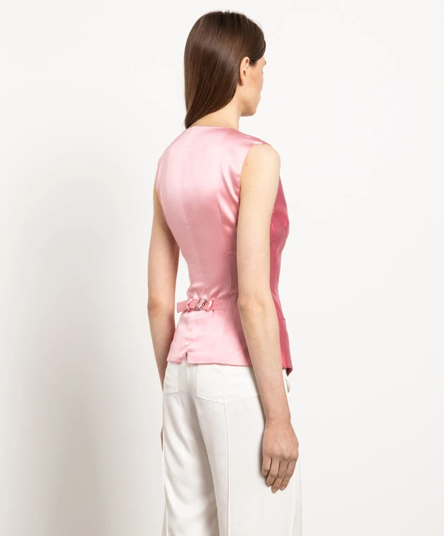 Dolce & Gabbana Pink Vest Made Of Silk 4 Dolce & Gabbana Pink Vest Made Of Silk - Image 4