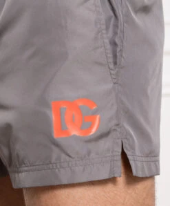 Dolce & Gabbana Gray Swim Shorts With DG Logo Print -Summer Fashion Clothing 142589f4 7030 43e7 9912 148005ffe360