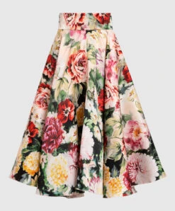 Dolce & Gabbana Midi Skirt Made Of Silk In A Floral Print