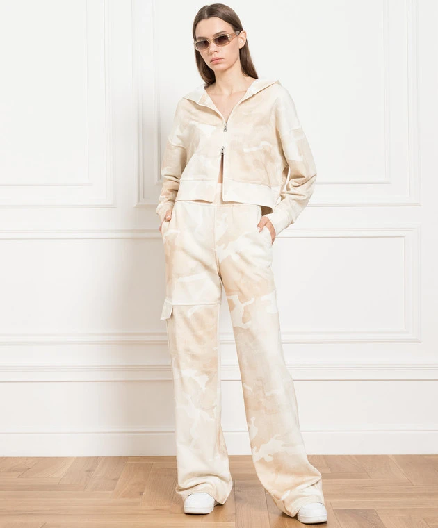 ERMANNO SCERVINO Beige Sports Jacket In Camouflage Print 2 ERMANNO SCERVINO Beige Sports Jacket In Camouflage Print - Image 2