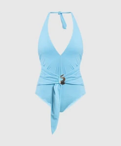 Blue Imelda Swimsuit With Drape