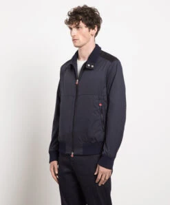 Kiton Blue Windbreaker With Suede Inserts 7 Kiton Blue Windbreaker With Suede Inserts -Summer Fashion Clothing 161f5ba8 9d4a 4628 96ee b9d032834b95