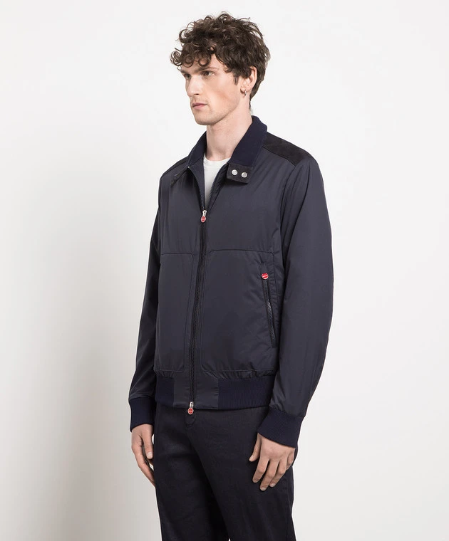 Kiton Blue Windbreaker With Suede Inserts 3 Kiton Blue Windbreaker With Suede Inserts - Image 3