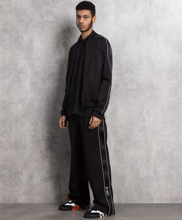 Off-White Black Sports Pants With Stripes 2 Off-White Black Sports Pants With Stripes - Image 2