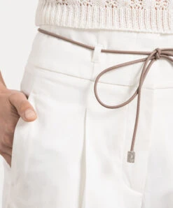 Peserico White Pants With A High Fit -Summer Fashion Clothing 178a1279 e7aa 42b1 8a4c 2de5c309ee03