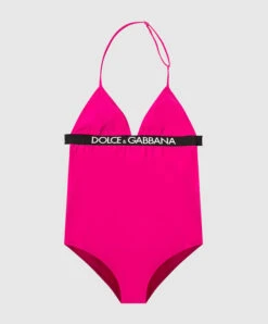Dolce & Gabbana Children's Pink Swimsuit With Logo