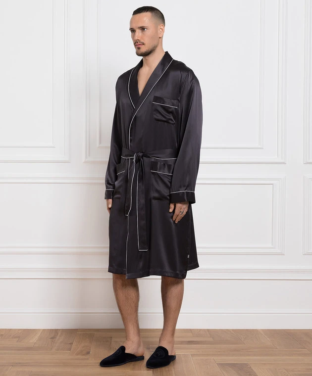 Black Robe Made Of Silk 3 Black Robe Made Of Silk - Image 3