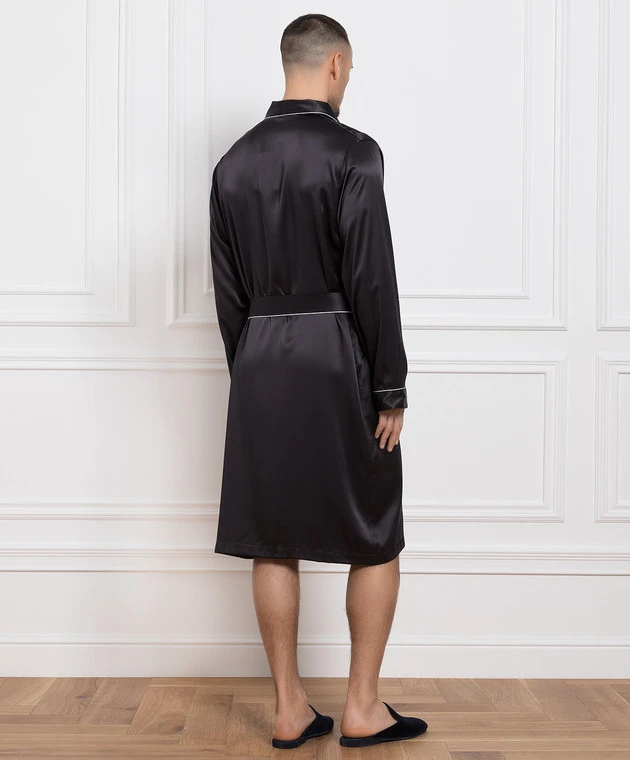 Black Robe Made Of Silk 4 Black Robe Made Of Silk - Image 4