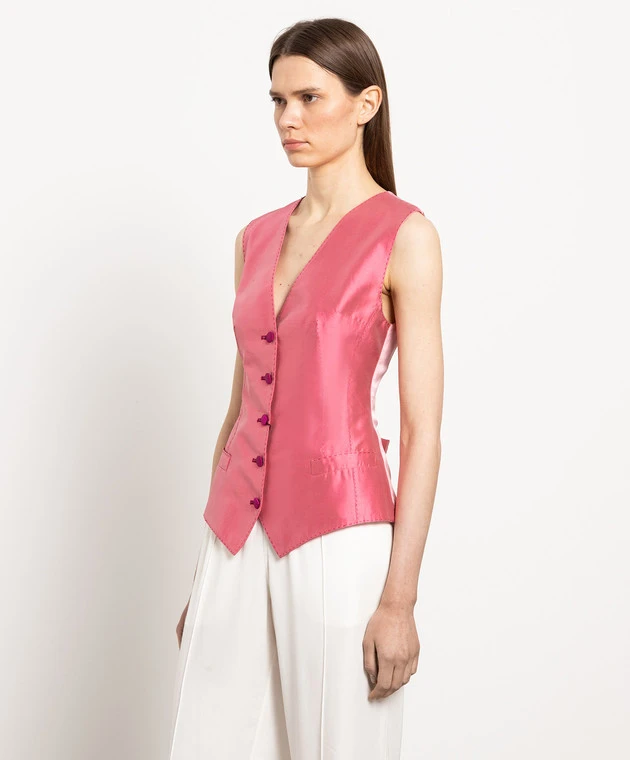 Dolce & Gabbana Pink Vest Made Of Silk 3 Dolce & Gabbana Pink Vest Made Of Silk - Image 3