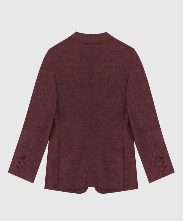 Children's Burgundy Wool And Silk Jacket 2 Children's Burgundy Wool And Silk Jacket - Image 2
