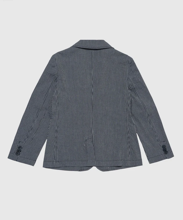 Il Gufo Children's Gray Vertical Striped Blazer 2 Il Gufo Children's Gray Vertical Striped Blazer - Image 2