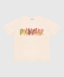 Children's Beige T-shirt With Logo Print