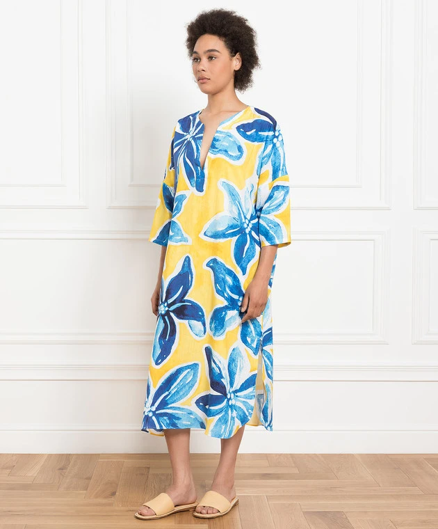 Vilebrequin Fare Yellow Dress In Floral Print 3 Vilebrequin Fare Yellow Dress In Floral Print - Image 3