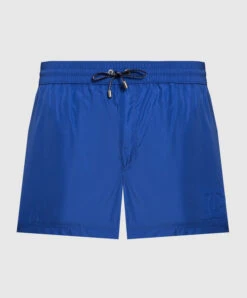 Dolce & Gabbana Blue Swim Shorts With Textured DG Logo
