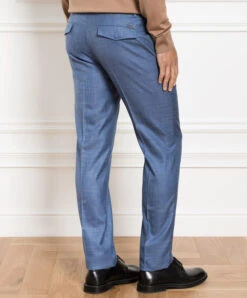 Blue Trousers Made Of Wool, Silk And Linen -Summer Fashion Clothing 1cea9c08 9436 4070 a3f4 5ffcc3315ff0
