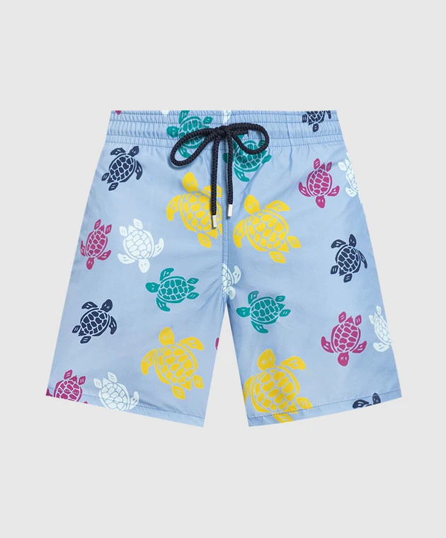 Vilebrequin Blue Swim Shorts With Ronde Des Tortues Print 1 Vilebrequin Blue Swim Shorts With Ronde Des Tortues Print