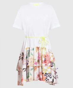 White Dress With Floral Print