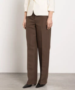 The Row Pipa Brown Wool And Silk Trousers -Summer Fashion Clothing 1e958484 a90b 4939 9dfb ec6fe9787321
