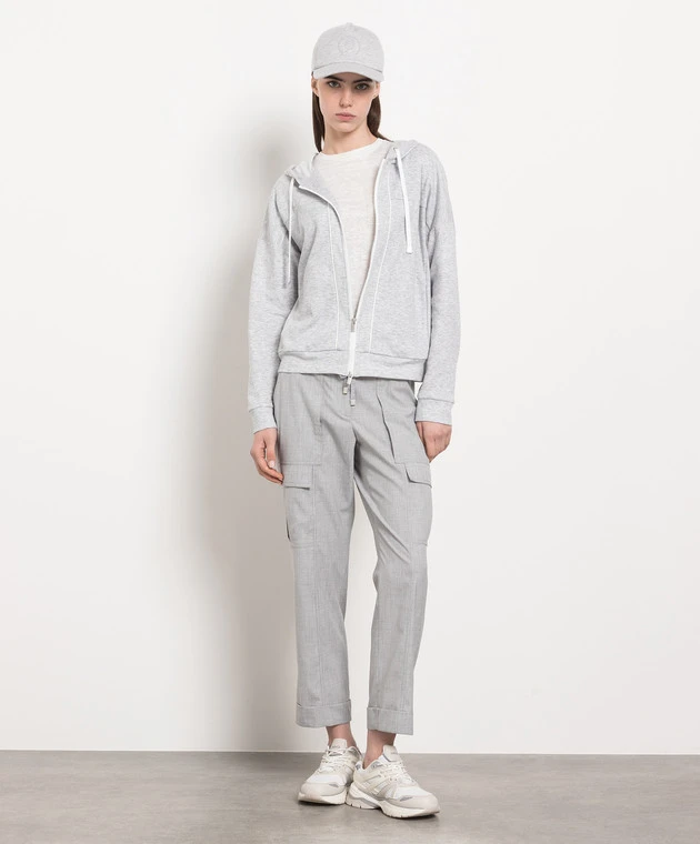 Peserico Gray Melange Sports Jacket With Monil Chain 2 Peserico Gray Melange Sports Jacket With Monil Chain - Image 2